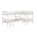 L-Shaped Bunk Bed with Ladder,Twin Size-Gray(OLD SKU :LP000020AAK)