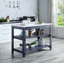 Enapay - Kitchen Island - Marble Top Top & Gray