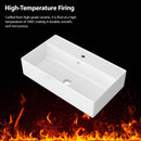 Wall Mounted Rectangular Bathroom Sink With Towel Bar