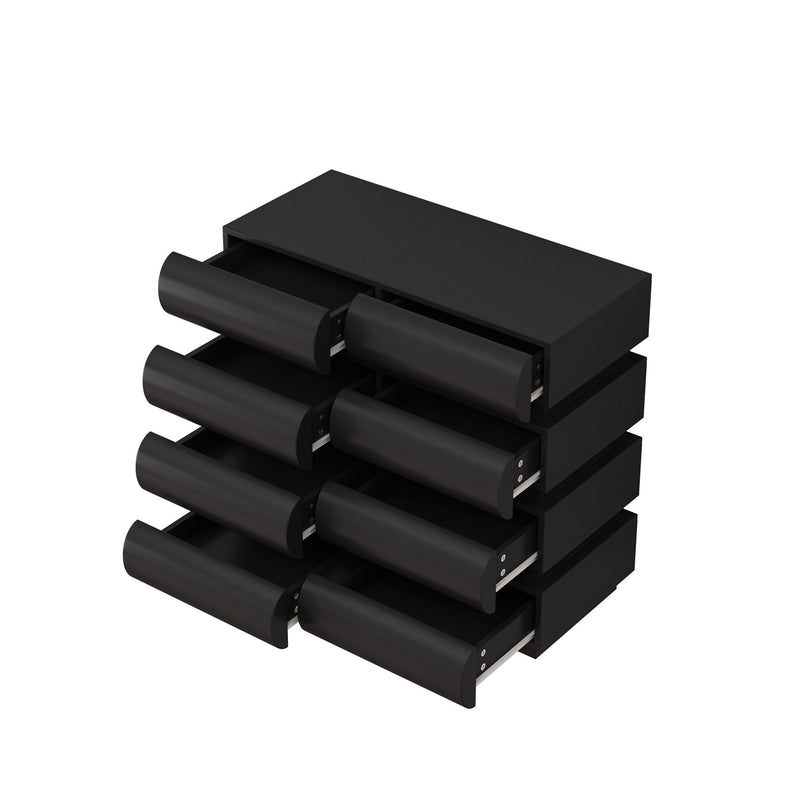 Minimalist Handle Less 8 Drawer Dresser With Wide Storage