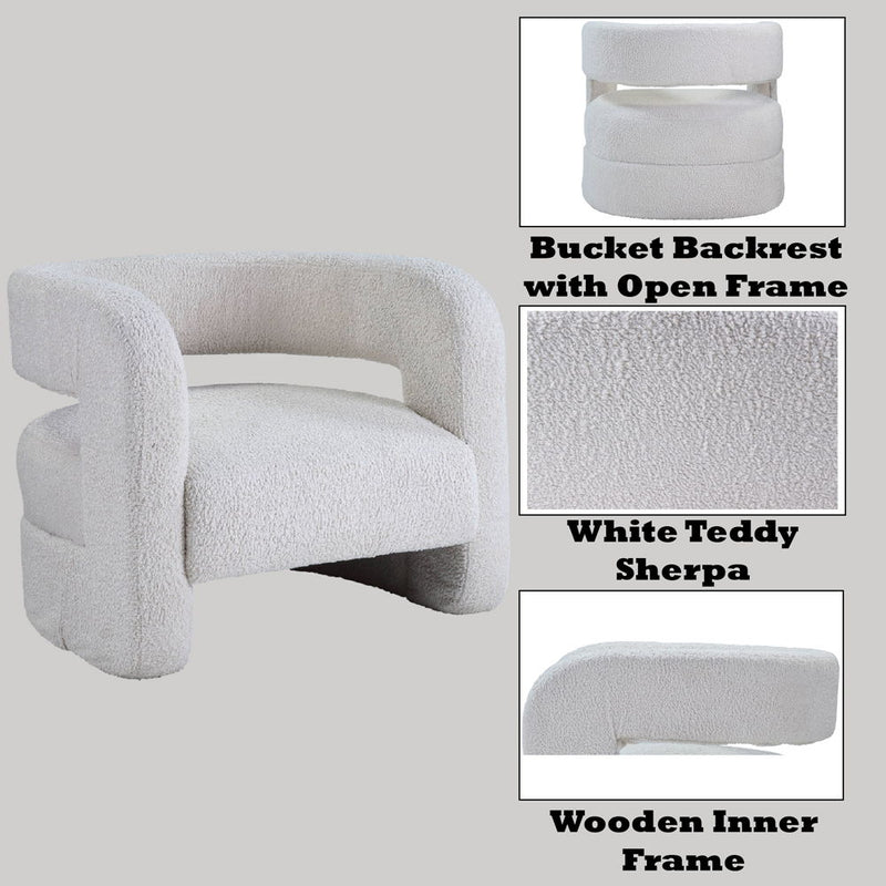 Yitua - Accent Chair - White Teddy Sherpa