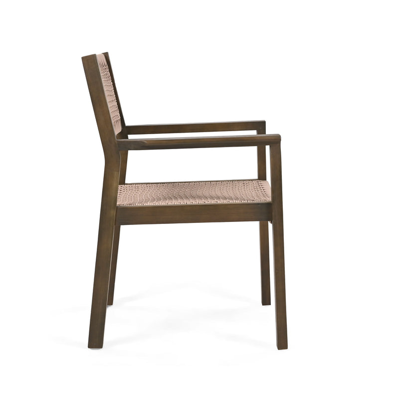 Outdoor Dining Chair (Set of 2), Patio Chairs - Gray / Light Brown
