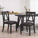Farmhouse Style Dining Chair With Upholstered Seating - Black