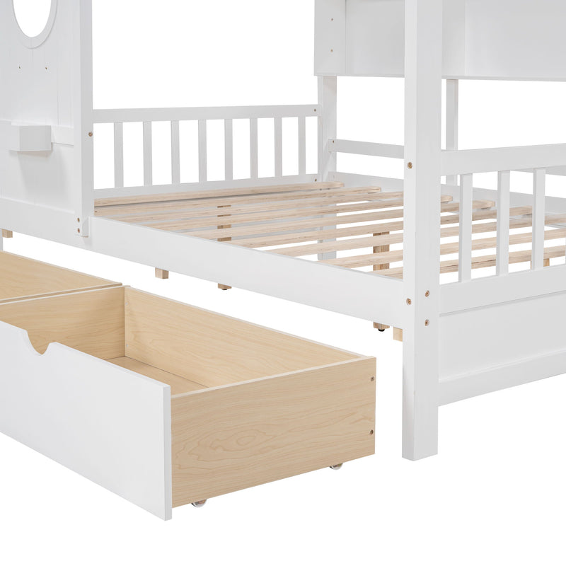 Modern Design House Bed With Storage Shelf