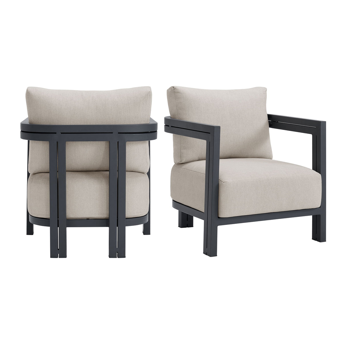 Playa Chair (Set of 2) in Dark Gray / Beige by Elements International