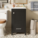 Bathroom Vanity With Ceramic Sink, Soft Close Drawers, Door Organizer, Divider Drawer, Adjustable Foot Pads