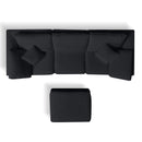Cloud Sectional Couch, Convertible With Ottoman, 3 Seater Modular Design