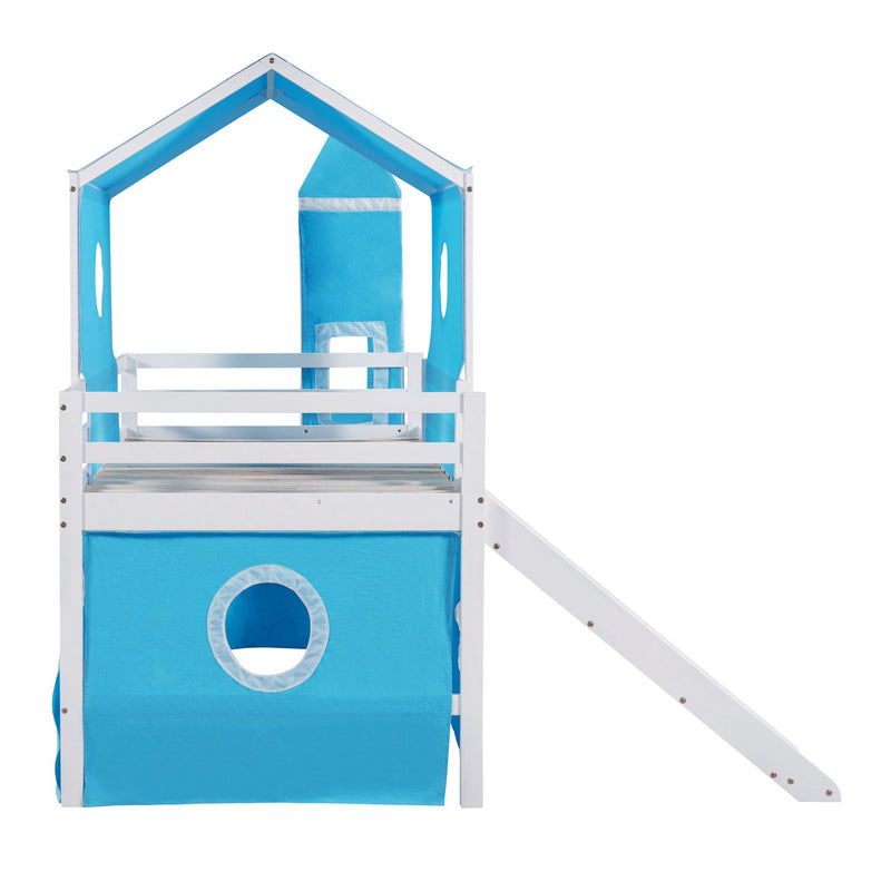 Loft Bed With Slide Tent And Tower