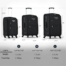 Softside Luggage Expandable 3 Piece Set Suitcase Upright Spinner Softshell Lightweight Luggage Travel Set