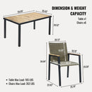 All Weather 7 Piece Patio Dining Table Set With Umbrella Hole - Brown / Gray