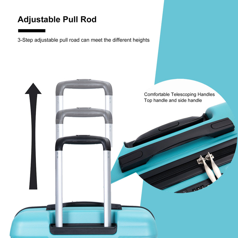 Expandable 3 Piece Luggage Sets Lightweight & Durable Suitcase, Spinner Wheels, Tsa Lock