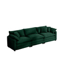 Mid-Century Modern 3 Seater Sectional Sofa With Arm And Throw Pillows