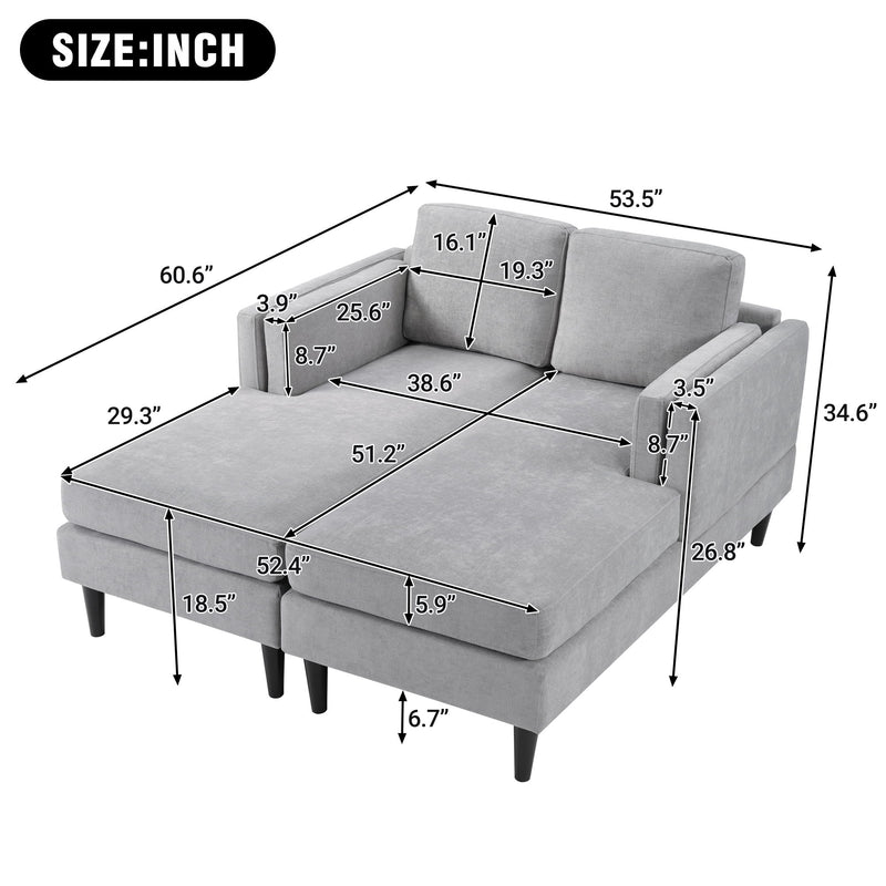Modern Chaise Lounge With Dual Layer Armrests