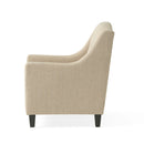 Elegant Upholstered Armchair With Ottoman Set - Beige