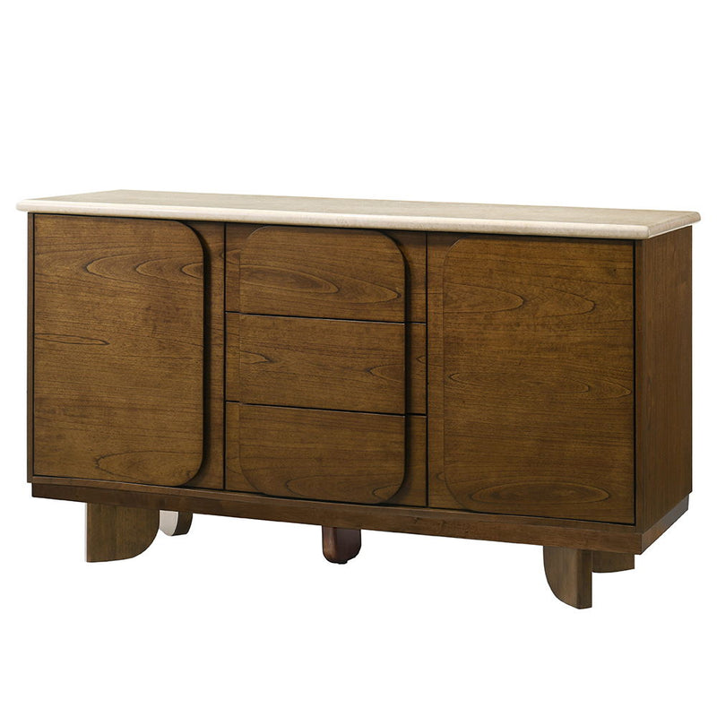 Kasha - Server With Marble Top Top - Vintage Oak