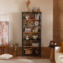 Vintage Display Cabinet With Double Glass Doors, Traditional Style For Collectibles, Ash Wood Veneer, 73.25" Tall - Black / Natural