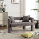 Modern Chenille Loveseat Sofa, Comfy Upholstered 2 Seater