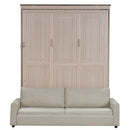Queen Size Murphy Bed With Sofa And LED - Beige