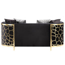 Fergal - Loveseat - Black Velvet & Gold Finish - Atlantic Fine Furniture Inc