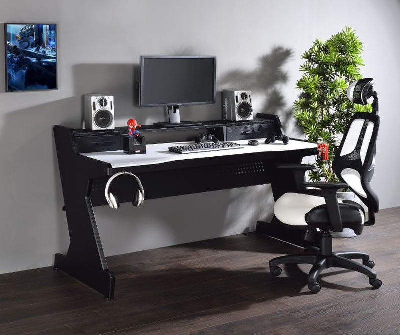 Bigga - Gaming Table - Black & White Finish - Atlantic Fine Furniture Inc