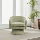 Swivel Barrel Chair With Cushioning For Living Room & Office, 360° Rotating - Green