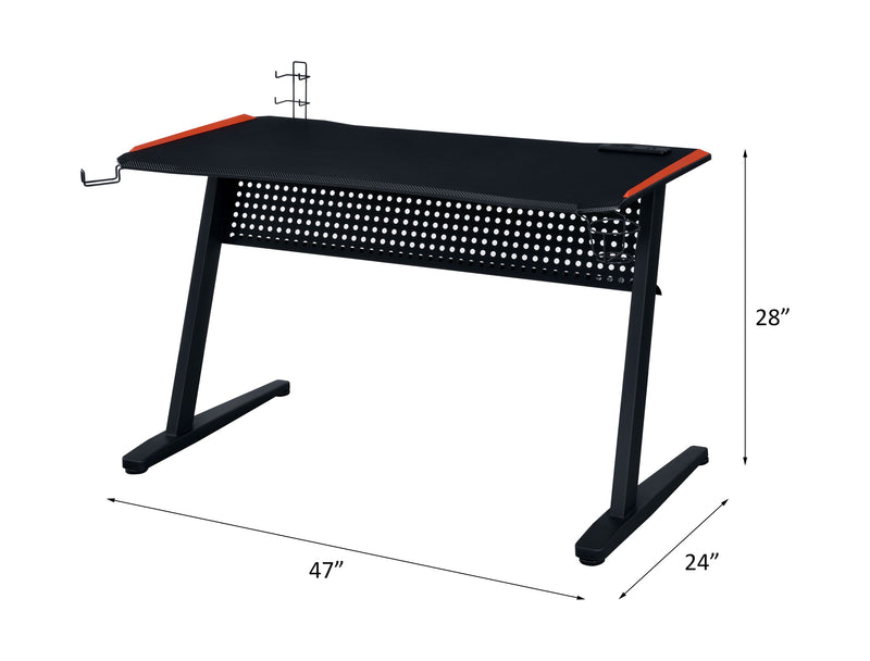 Dragi - Gaming Table - Black & Red Finish - Atlantic Fine Furniture Inc