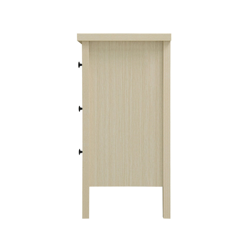 Rattan 2 Door 3 Drawer Cabinet, Suitable For Bedroom - Natural