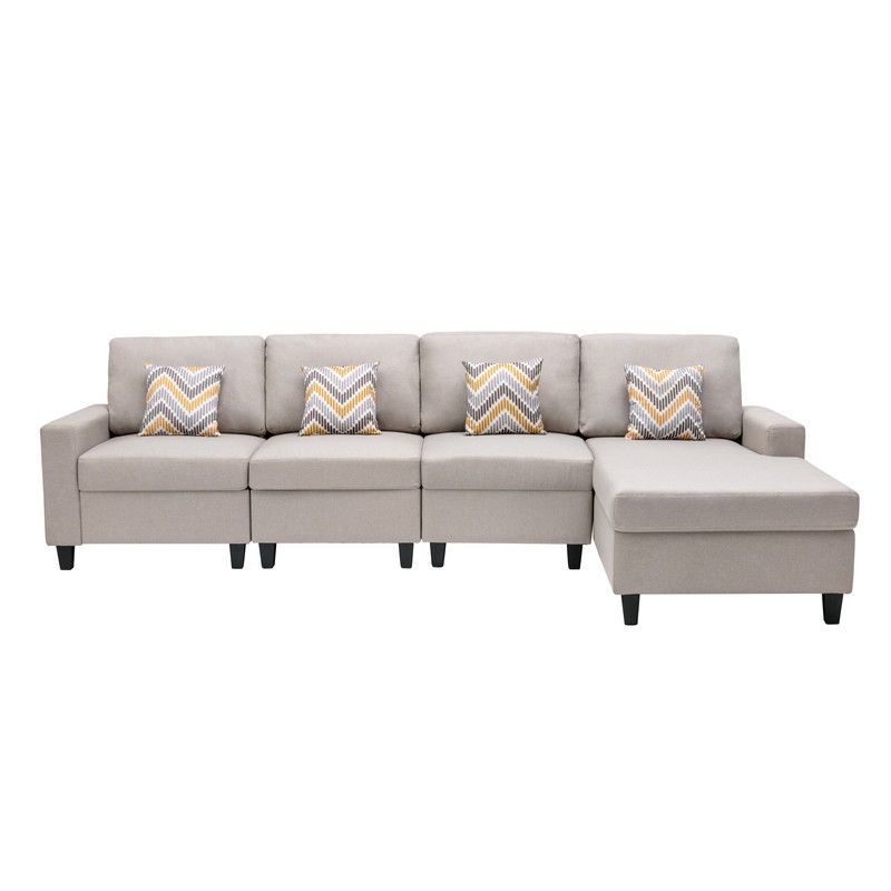 Nolan - 4 Piece Reversible Sectional Sofa Chaise With Interchangeable Legs