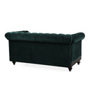 Chesterfield Velvet Loveseat Sofa, 2 Person Rolled Arm Upholstered Couch