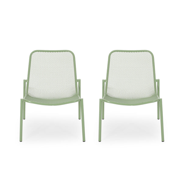 Outdoor Iron Chair With Mesh Design