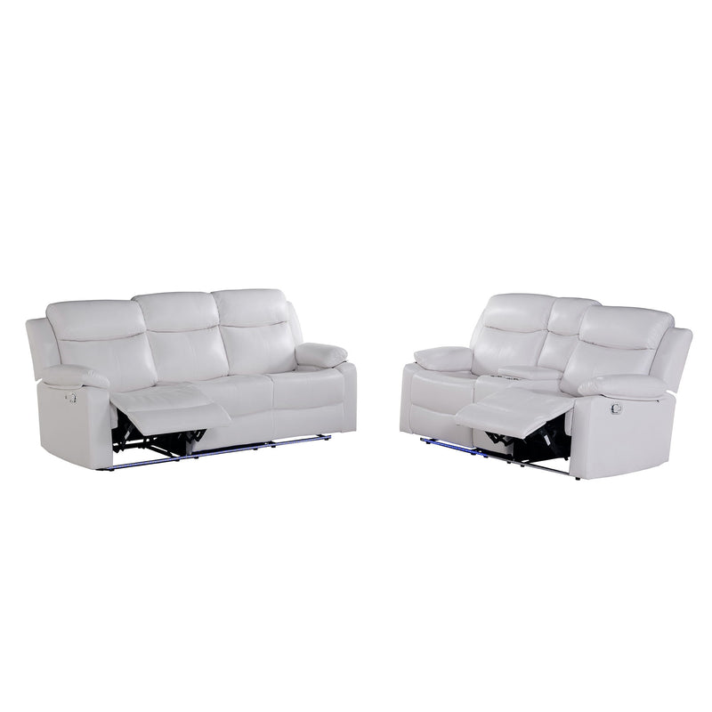 Blanche - Console Reclining Loveseat With LED Lights And Speakers