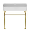 Ceramic Console Bathroom Sink With Overflow