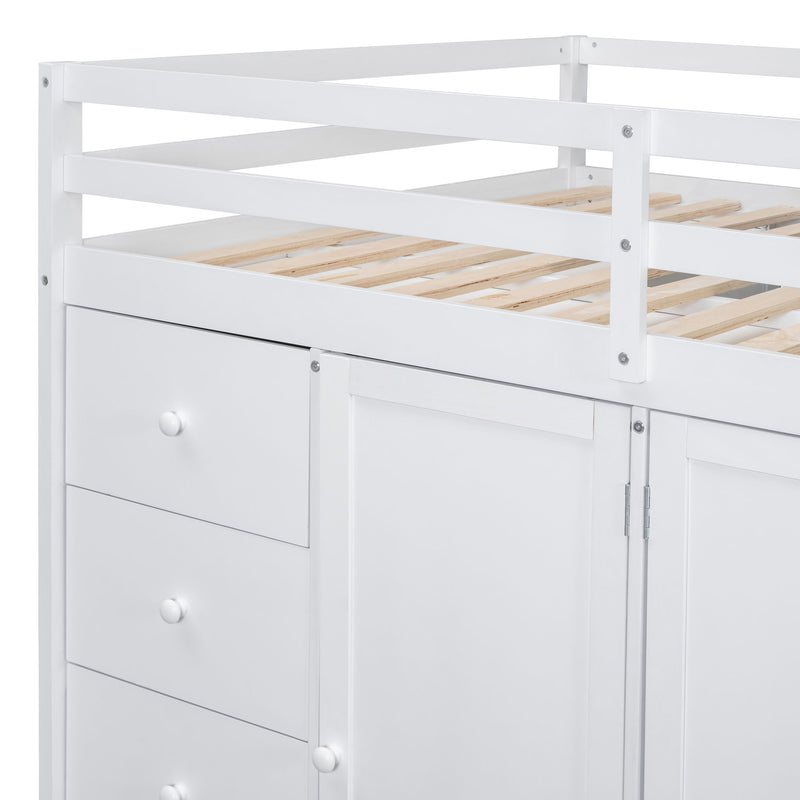 Loft Bed With Built In Wardrobes, Cabinets And Drawers