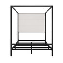 Modern Canopy Bed With Tall Upholstered Headboard
