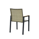 All Weather 7 Piece Patio Dining Table Set With Umbrella Hole - Brown / Gray