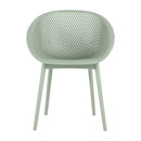 2 Piece Durable Single Chair With Mesh Hollow Out Design