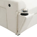 U Shaped Sectional Sofa 6 Seat Couch Set With Oversized Ottoman, Hidden Armrest Storage And Cup Holders USB Charging Ports Wide Seat Sofa