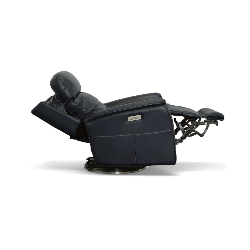 View - Swivel Power Recliner with Power Headrest & Lumbar