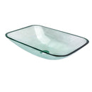 Clear Vessel Sink Rectangle Above Counter Bathroom Basin With Pop Up Drain, No Faucet - Clear