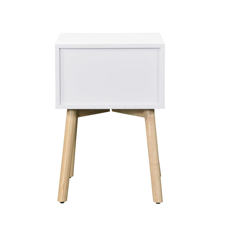 Bedside Table With 2 Drawers Mid-Century Modern Storage Cabinet For Bedroom