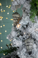 Tear Drop Ornament, Glass Decorative Hanging Christmas Tree Ornaments For Holiday Party Decorations (Set of 6) - Silver