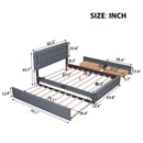 Upholstered Platform Bed With Trundle & Drawers