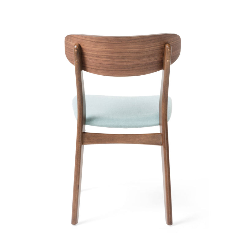 Elegant Fabric Dining Chair With Cushioned Seat And Wood Frame - Mint