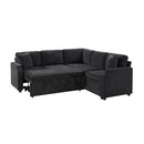 Modern L Shaped Sectional Sofa Bed With Hidden Storage Chenille Upholstery