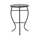 Outdoor Side Table With Tile Mosaic Table Top - Black