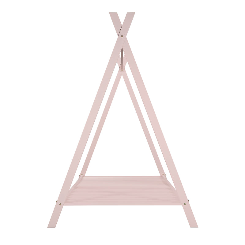 House Bed Tent Bed Frame Twin Size Metal Floor Play House Bed with Slat for Kids Girls Boys , No Box Spring Needed Pink