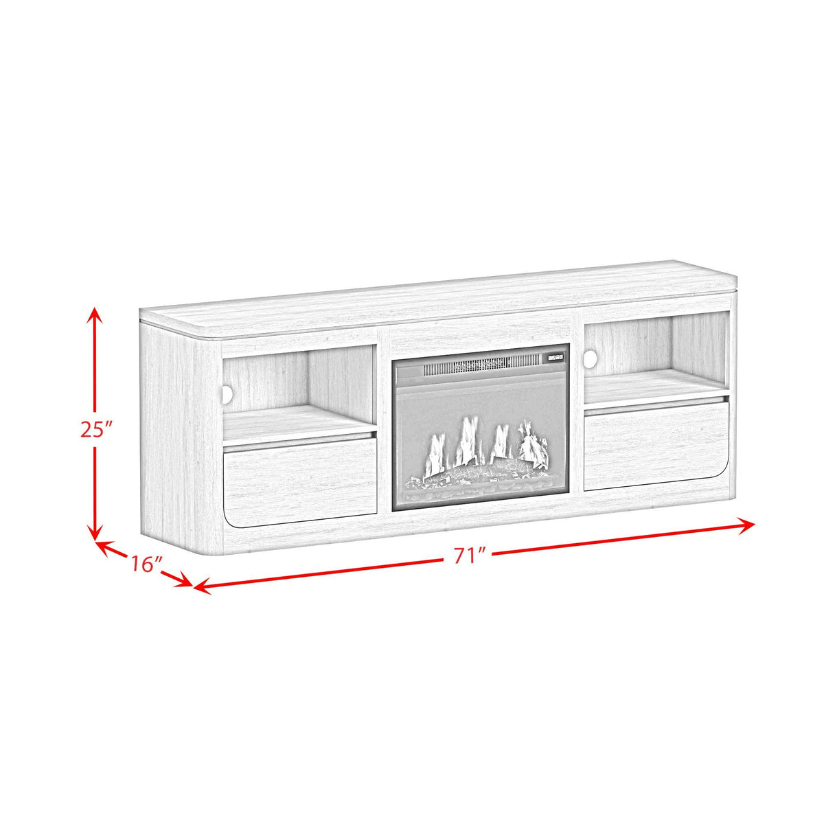 Rosalie TV Console in Black by Elements International, view 25