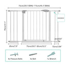 Pressure Mounted Baby Gate For Stairs - White