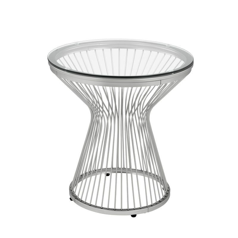 Lavinia - Chrome End Table - White