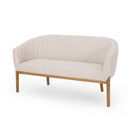 Mid Century Modern Loveseat With Channel Stitched Backrest